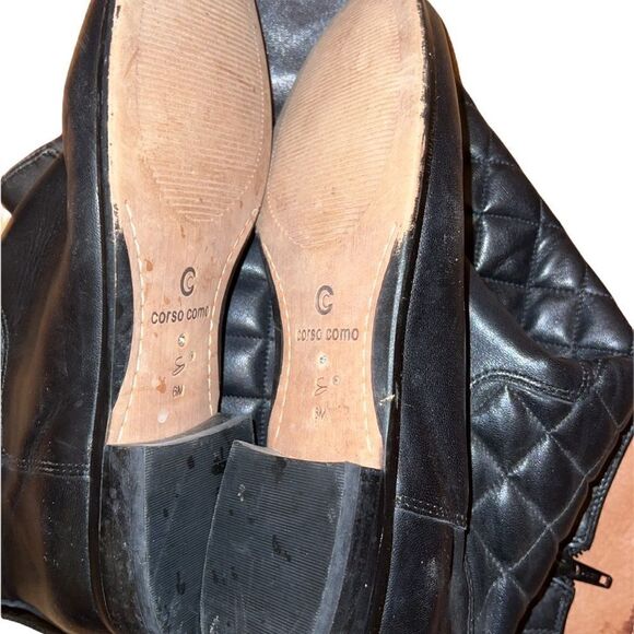 Corso Como Black Leather Boots Size 6 M - Picture 3 of 4